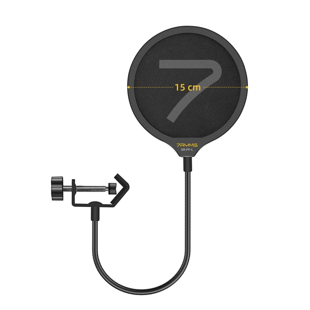 7Ryms Sr-Pf-L 360° Ayarlanabilir Mikrofon Pop Filtresi ve Çift Katmanlı Maske Kalkanı
