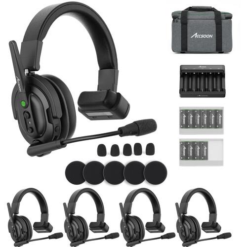 Accsoon CoMo Wireless Intercom Kulaklık Kit (1 Host, 4 Remotes)
