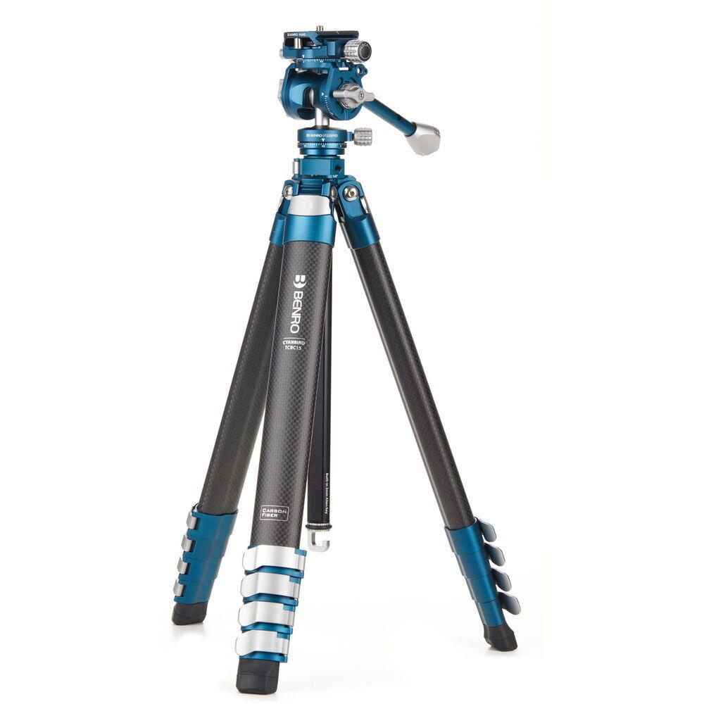 Benro CyanBird 2'si 1 arada Karbon Foto/Video Tripod Kiti