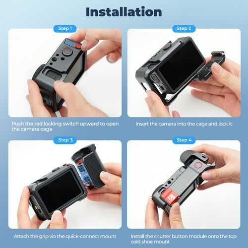 Freewell Creator Pro Cage with Xplorer Grip for DJI Osmo Action 6