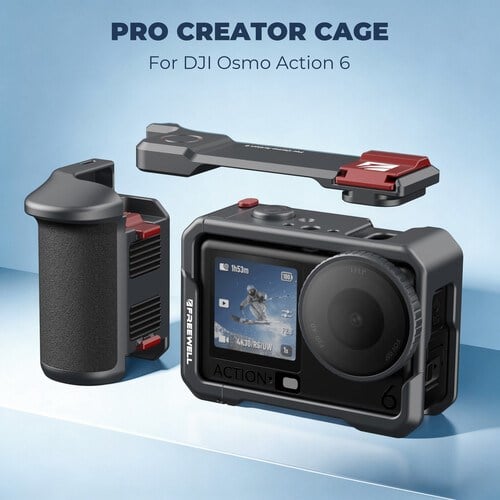 Freewell Creator Pro Cage with Xplorer Grip for DJI Osmo Action 6