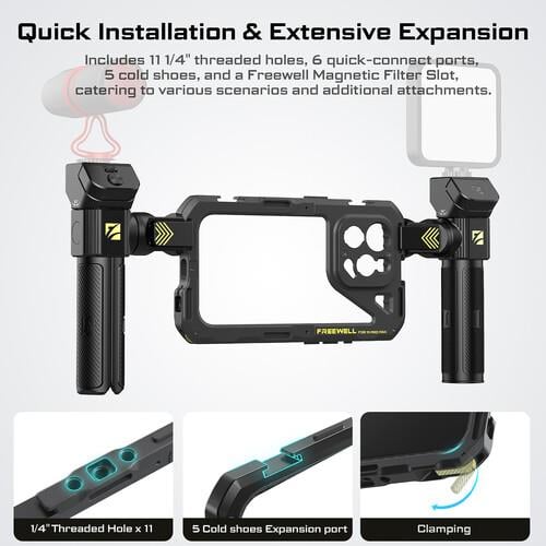 Freewell Genius Smartphone Rig Cage for iPhone 15 Pro Max