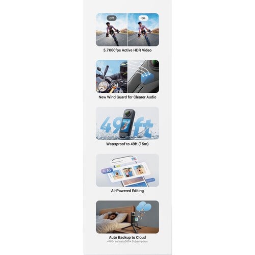 Insta360 X5 360 Aksiyon Kamera Essentials Bundle