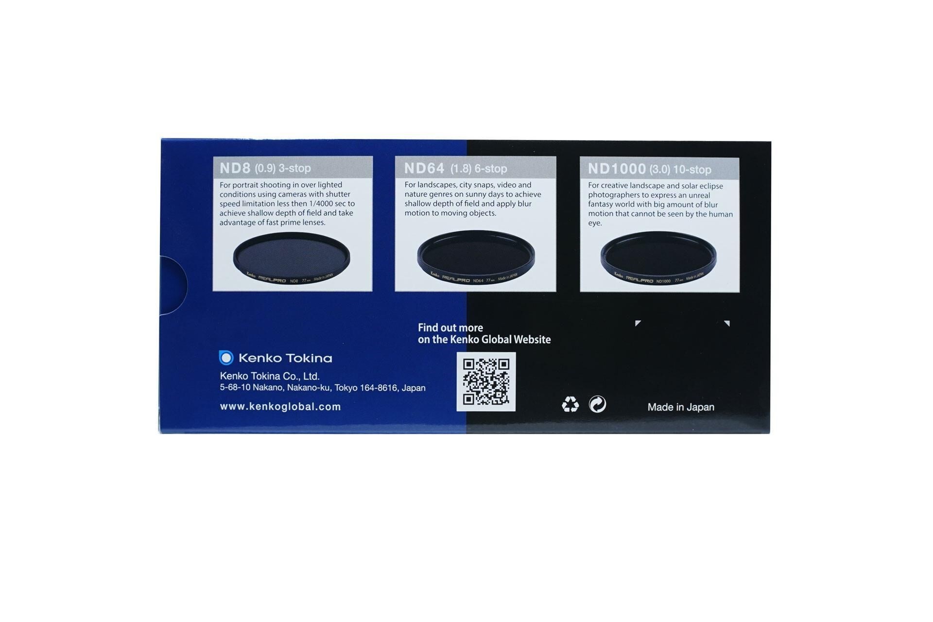 Kenko 49 mm Real Pro ND Filtre Seti (ND8, ND64, ND1000)
