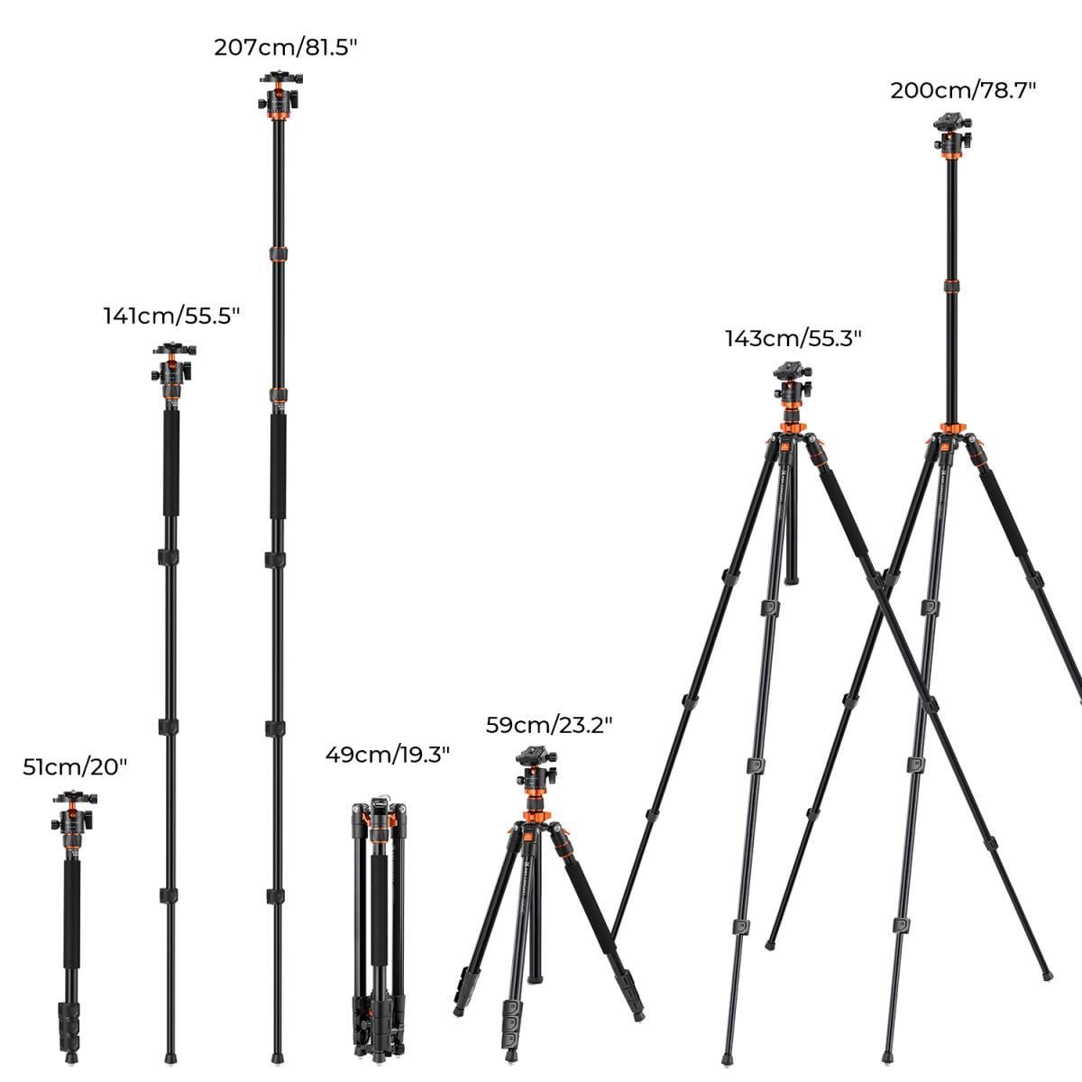 K&F Concept K234A7+BH-28L+Uzatma Kol Kitli Tripod
