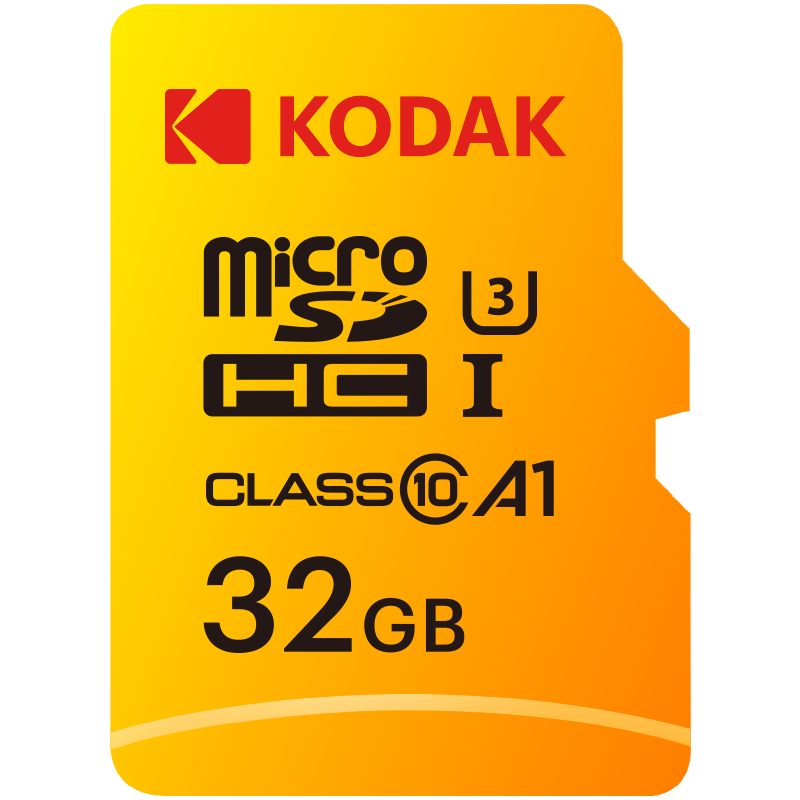 Kodak 32GB Micro SD UHS-I U3/V30/A1 Hafıza Kartı + Adaptör (Sarı)