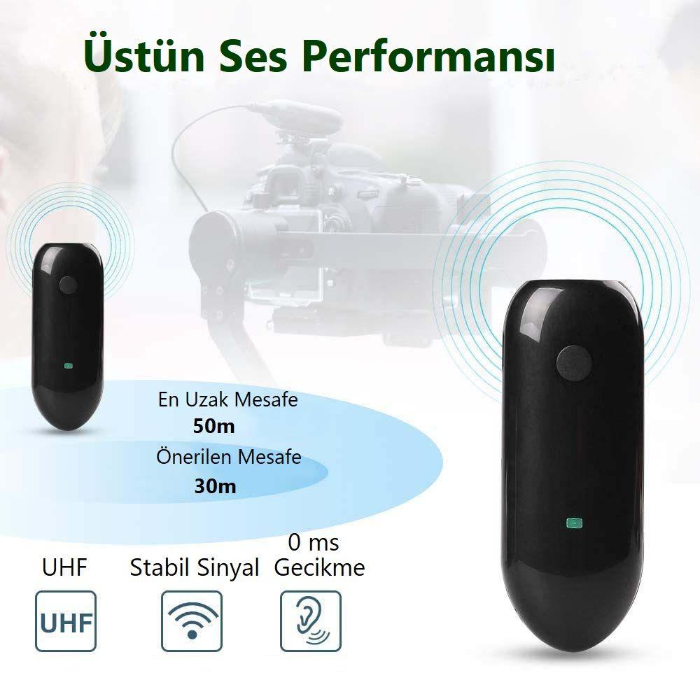 Lensgo 318C Siyah Kablosuz Tekli Yaka Mikrofonu Seti