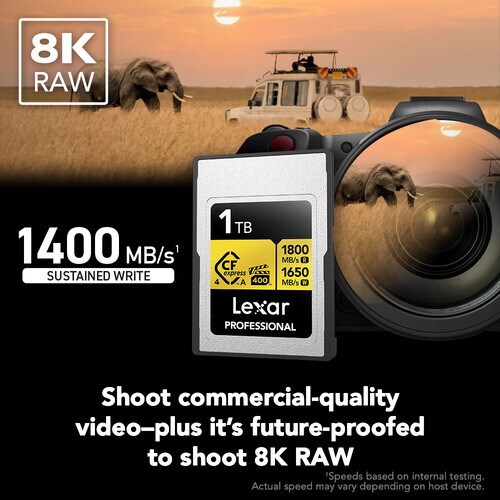 Lexar 1TB Professional GOLD CFexpress 4.0 Type A Hafıza Kartı