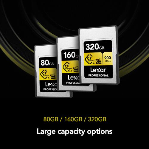 Lexar 320GB Professional CFexpress Type A Card GOLD Series