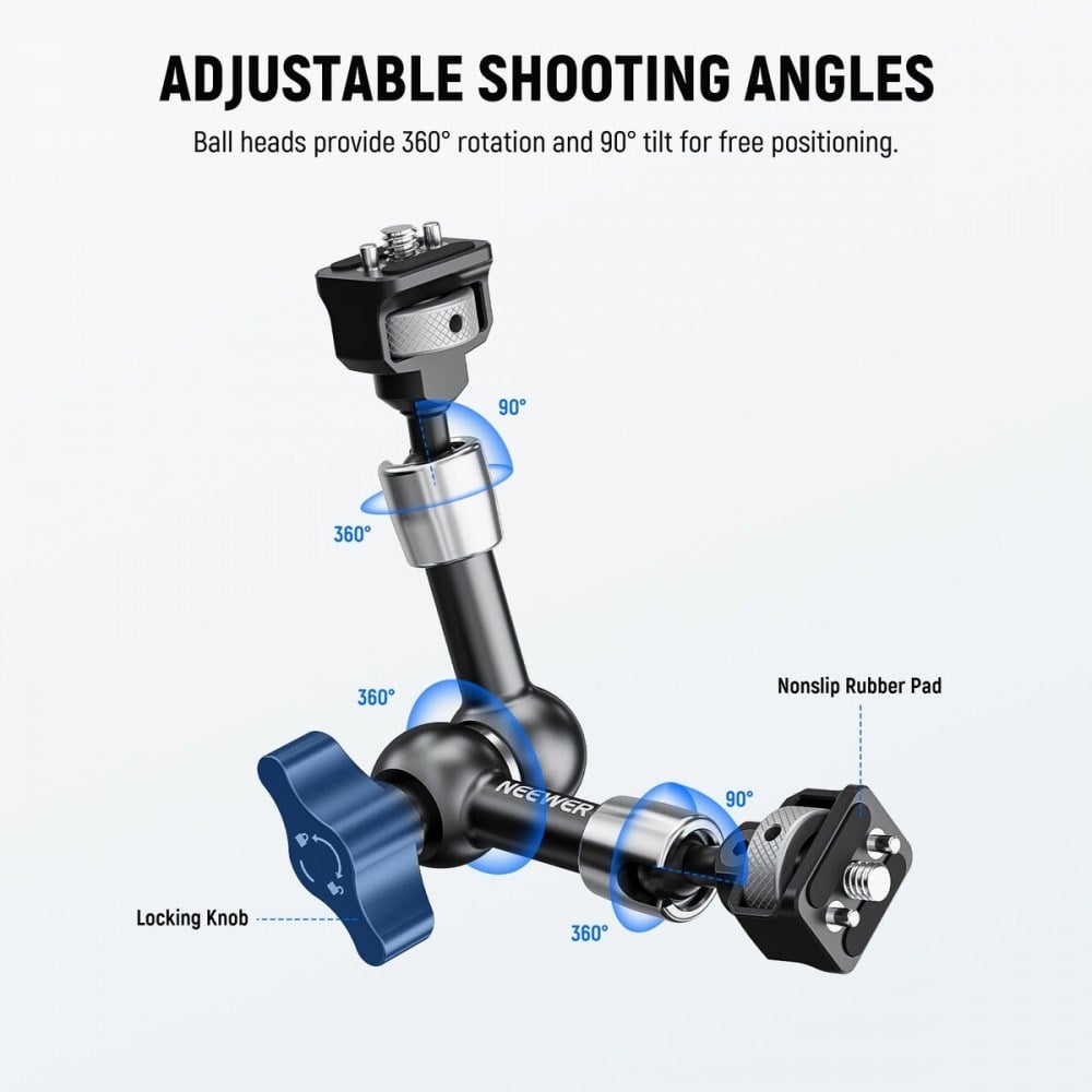Neewer Adjustable Friction Magic Arm with Quick Release Plate (11