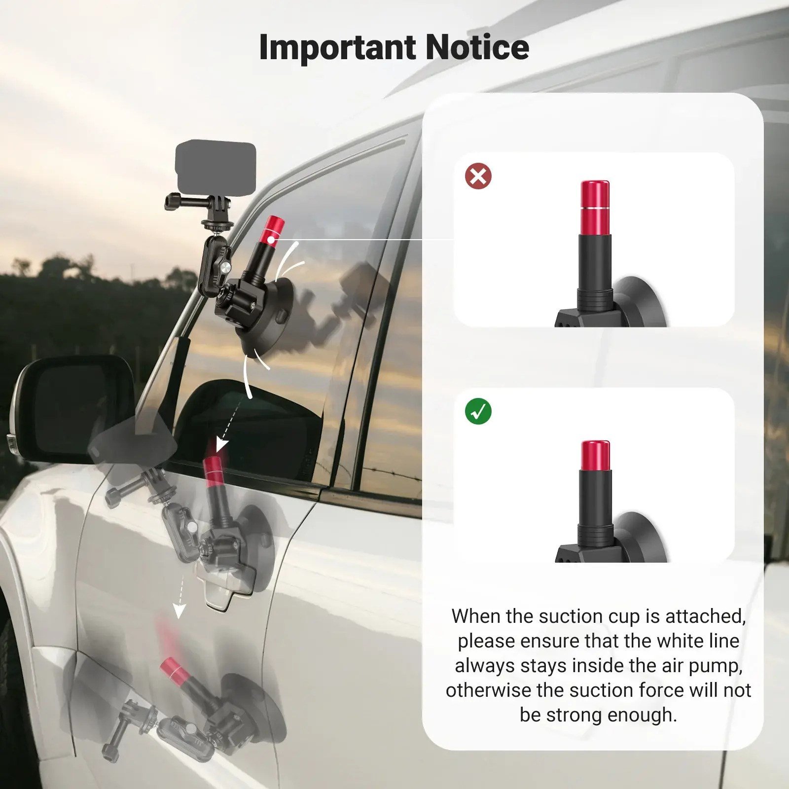 Neewer CA166 Üç Vantuzlu Profesyonel Araç Kamera Montaj Kiti