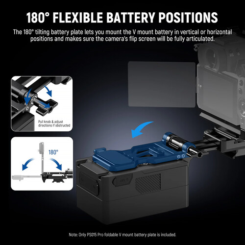 Neewer PS015 Pro Foldable V-Mount Battery Plate