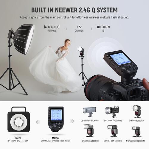 Neewer Q4 400W TTL Akülü Paraflaş + QPRO-S Tetikleyici Set (Sony)