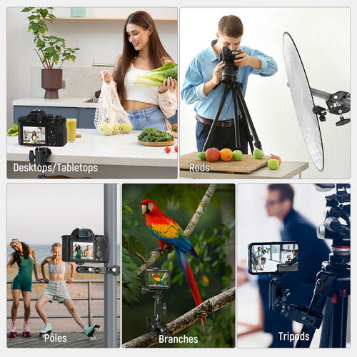 Neewer ST83 Super Clamp with Dual Ball Head Magic Arm