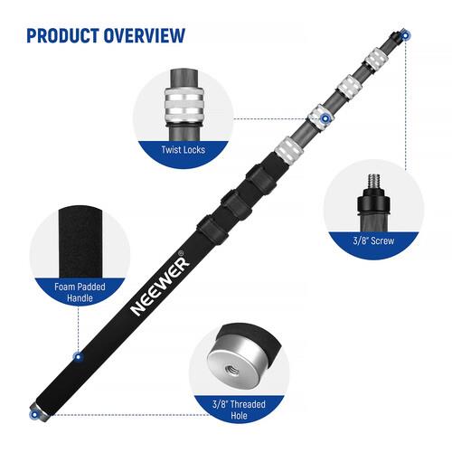 Neewer Upgraded MS-300C Microphone Boompole (Black, 9.8')