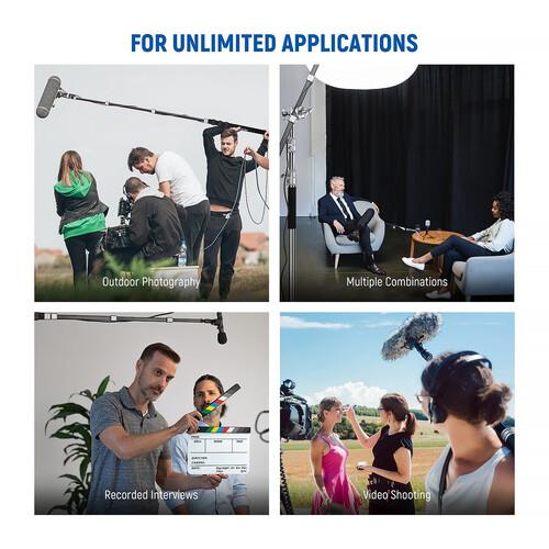 Neewer Upgraded MS-300C Microphone Boompole (Black, 9.8')