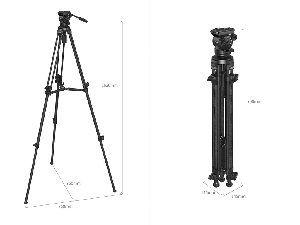 SmallRig 4685 AD-50 Karbon Fiber 6kg Taşıma Kapasiteli Video Tripodu