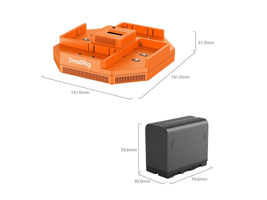 SmallRig 4834 NP-F970 Sony 4 lü Şarj Cihazı ve 4 Adet Batarya Kiti
