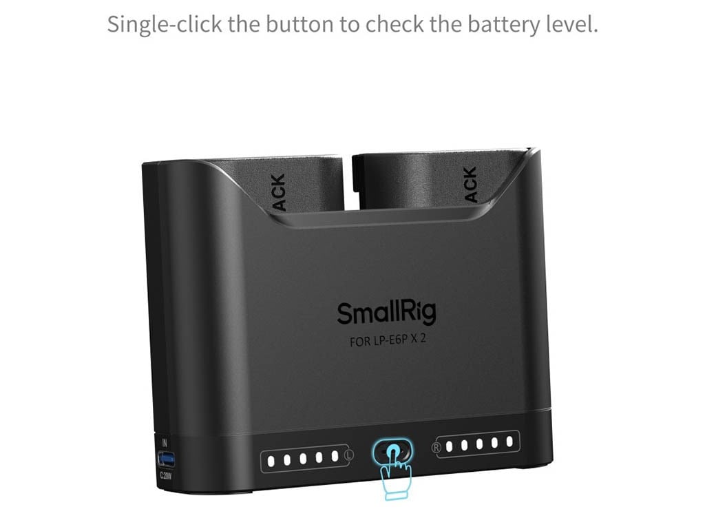 SmallRig 5485 Canon LP-E6P Turbo Hızlı 2 Batarya + Şarj Kiti