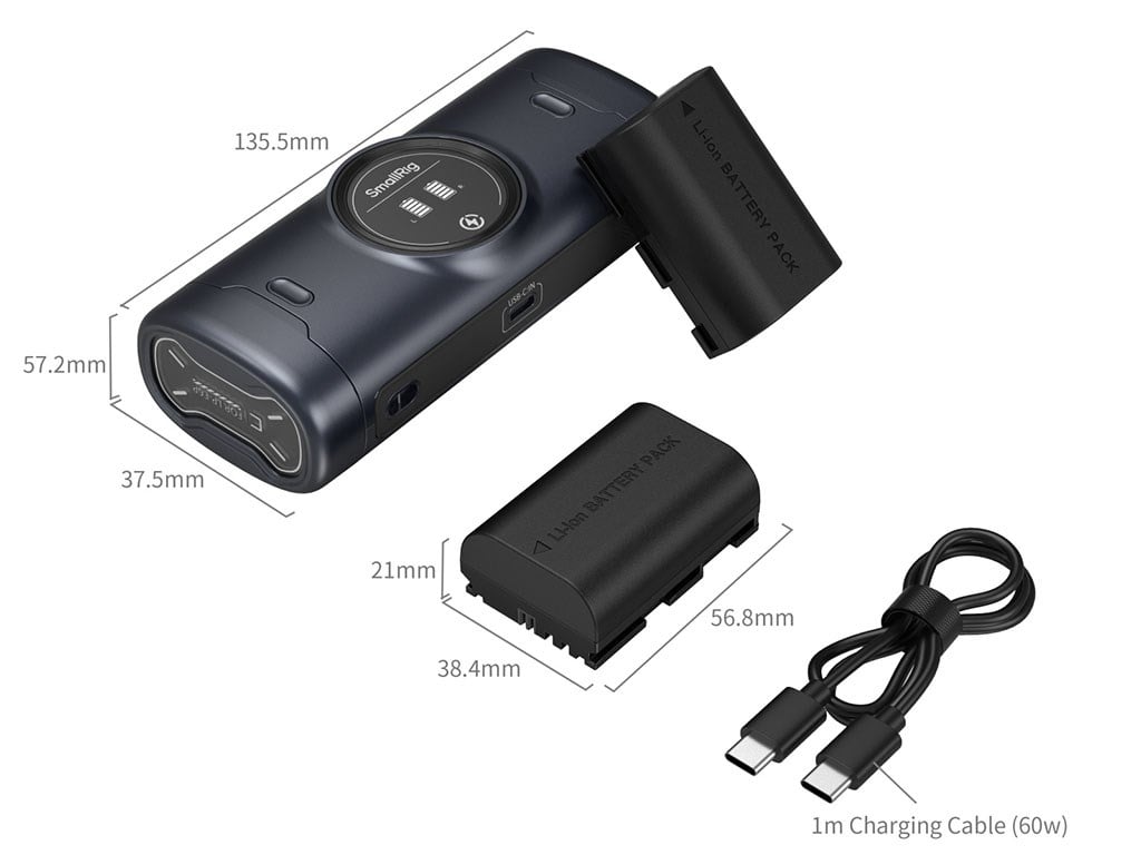 SmallRig 5695 Canon LP-E6P Hızlı 2 Batarya + Şarj Kiti