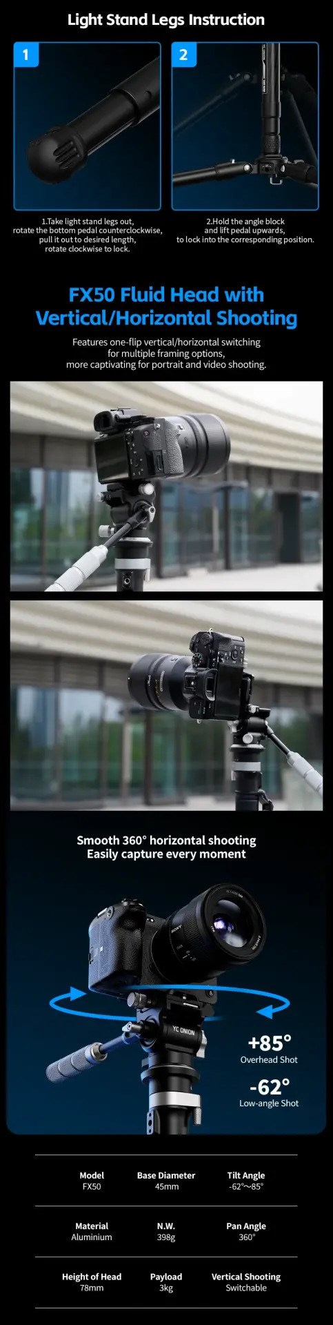 YC Onion Tako Nano Monopod Professional Version