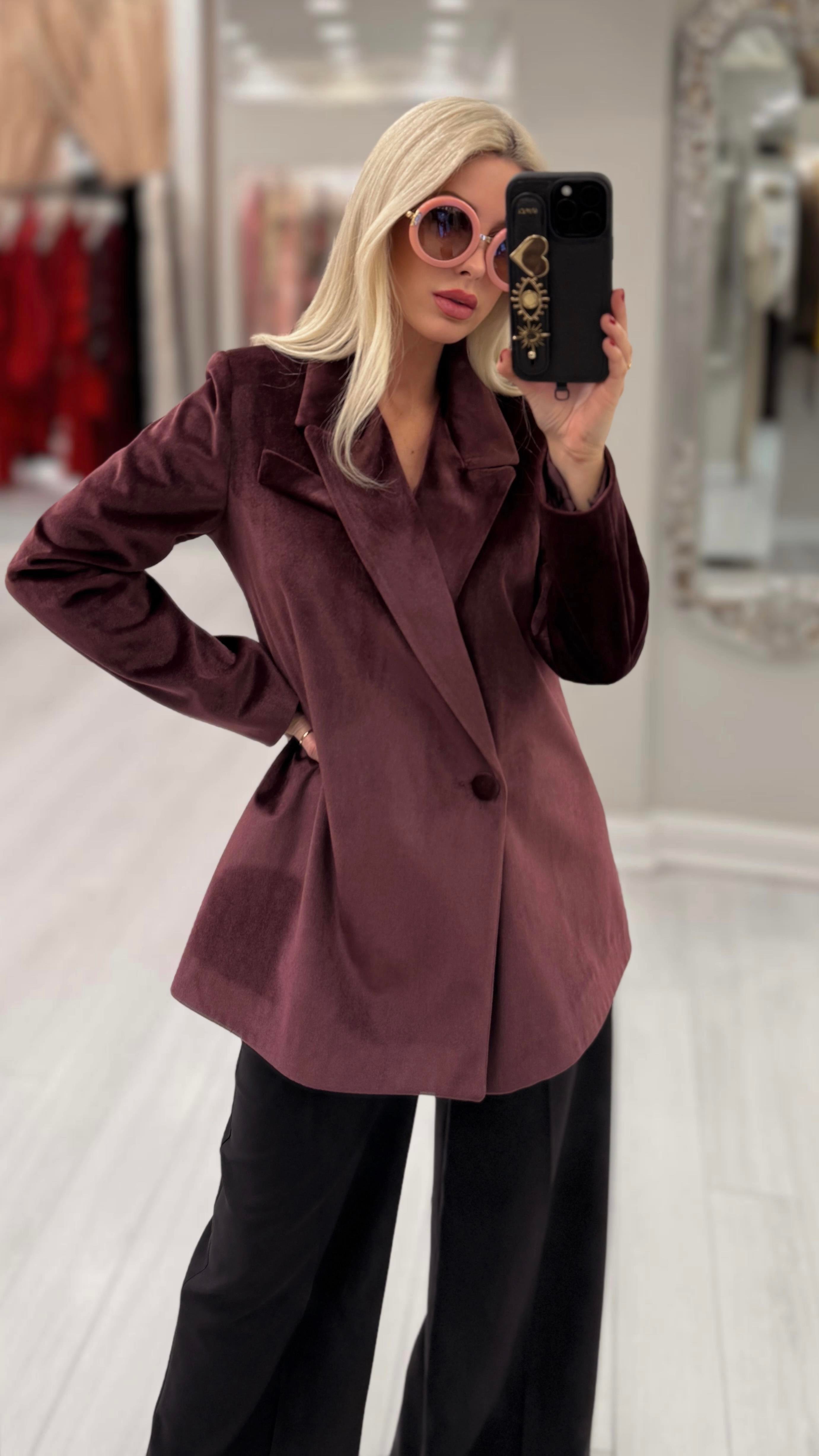 Bordo Kadife Ceket
