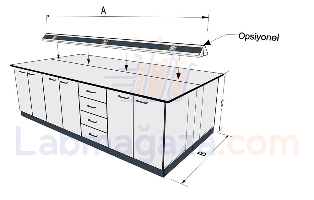 NetaTech Bazalı Laboratuvar Orta Tezgahı (C-KBM)