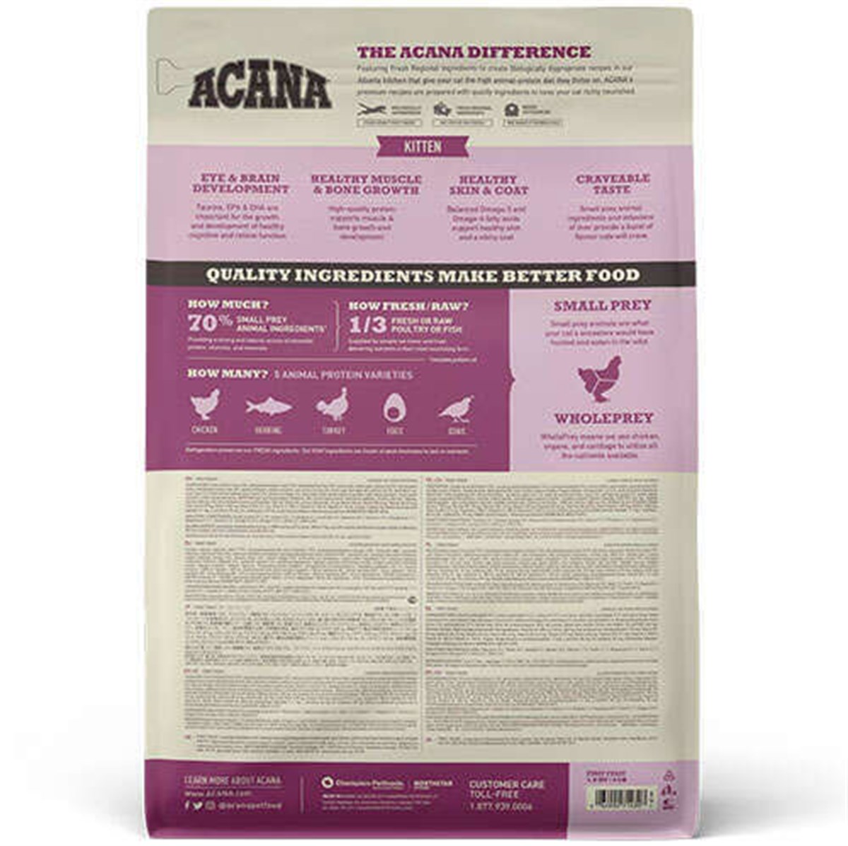 Acana Kitten First Feast Tahılsız Tavuklu ve Balıklı Yavru Kedi Maması 1,8 Kg