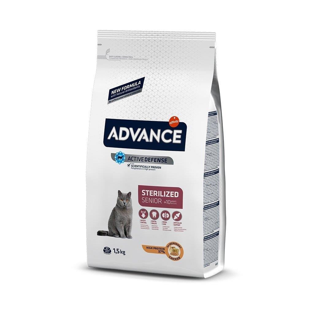 Advance Sterilised Senior +10 Tavuklu Kısırlaştırılmış Yaşlı Kedi Maması 1.5 KG