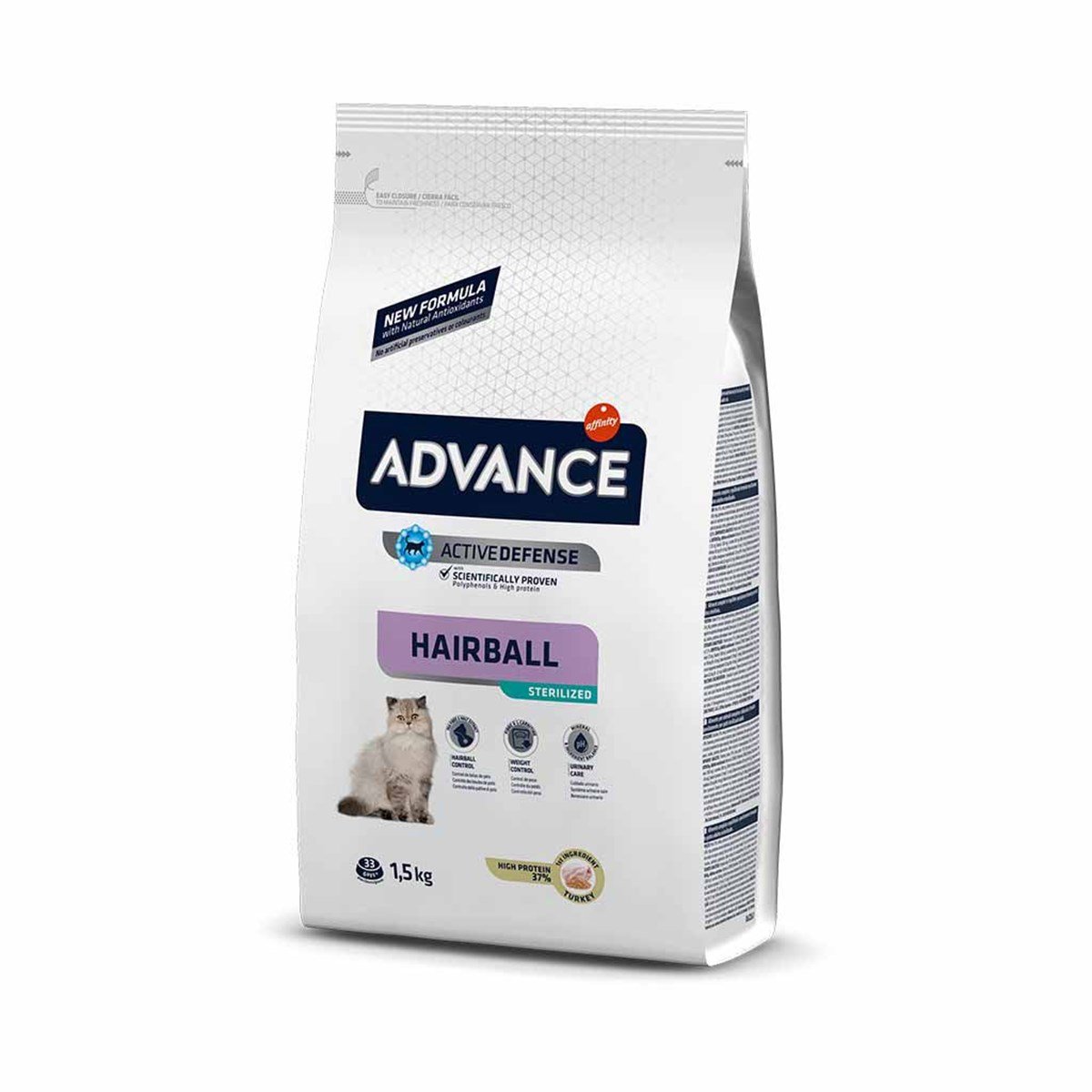 Advance Sterilized Hairball Hindili Kısır Yetişkin Kedi Maması 1,5 Kg