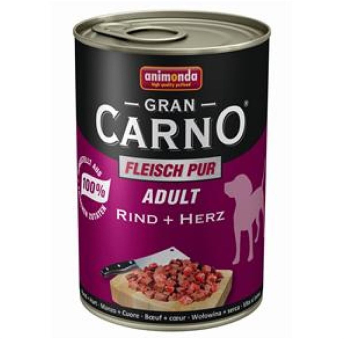 Animonda Gran Carno Sığır Etli ve Yürekli Konserve Yetişkin Köpek Maması 400 G