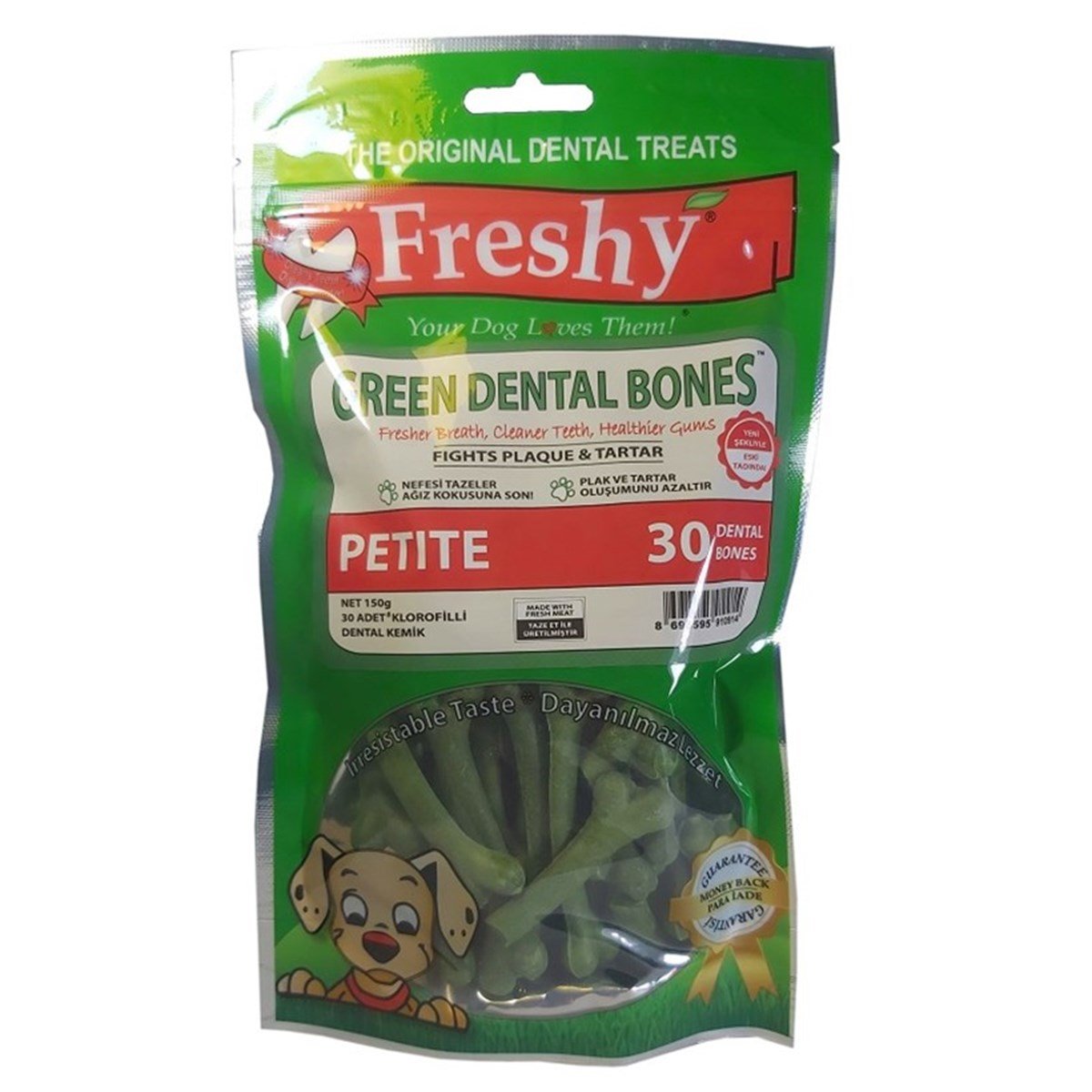 Freshy Green Dental Bones Ağız Kokusu Önleyici Mini 30 Adet 150Gr