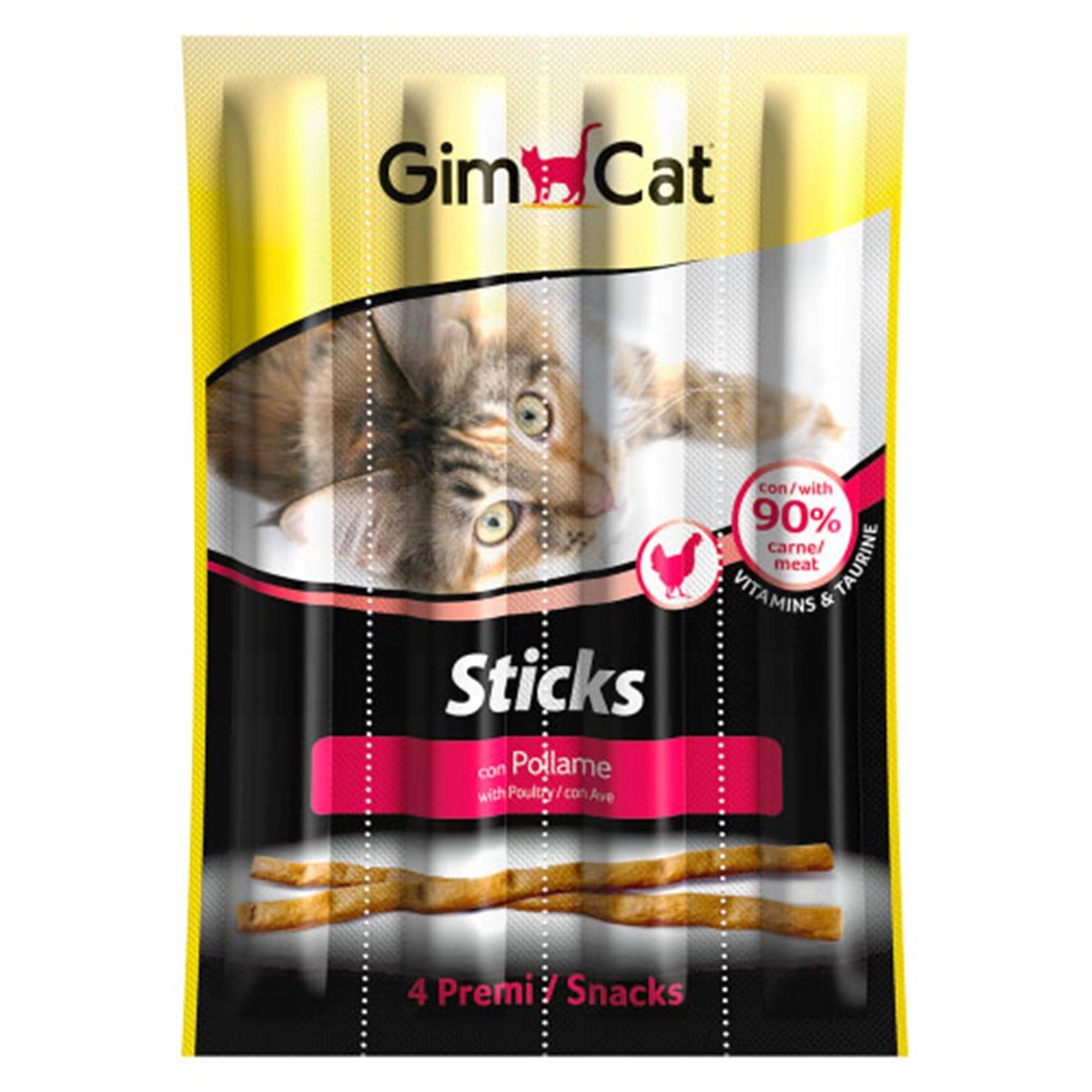 Gimcat Sticks Tavuklu ve Ciğerli Kedi Ödül Çubukları 4 Adet