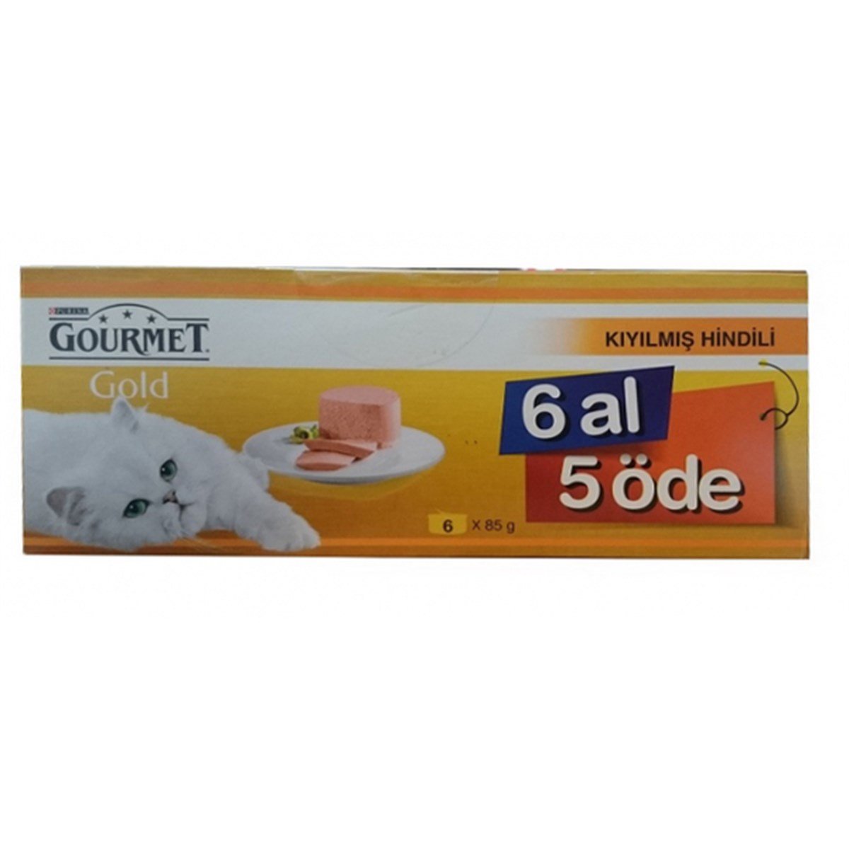 Gourmet Gold Kıyılmış Hindi Etli Konserve Yetişkin Kedi Maması 6 x 85 G
