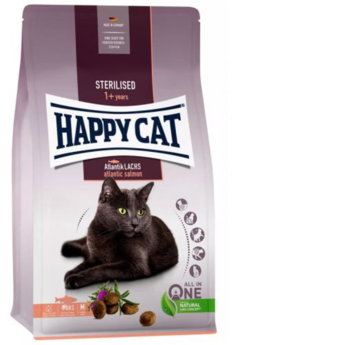 Happy Cat Sterilised Atlantic Lachs Somonlu Kısırlaştırılmış Yetişkin Kedi Maması 4 Kg