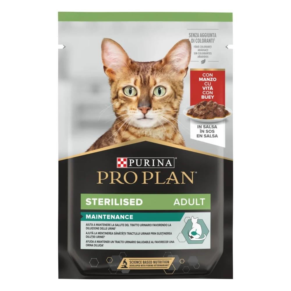 Pro Plan Sterilised Sığır Etli Pouch Yetişkin Kedi Konservesi 10x85 Gr