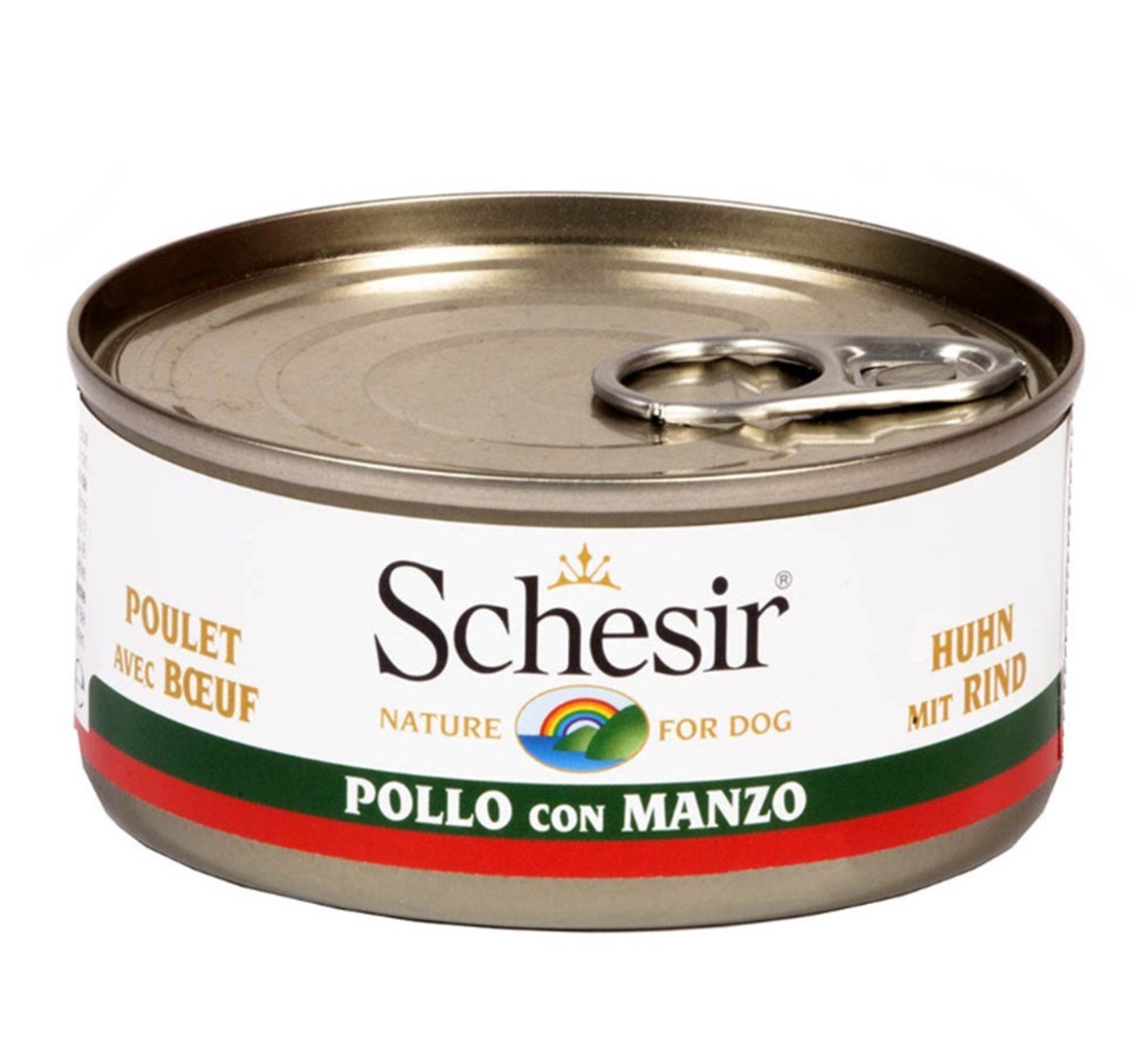 Schesir Tavuk Fileto ve Sığır Etli Konserve Yetişkin Köpek Maması 150 G