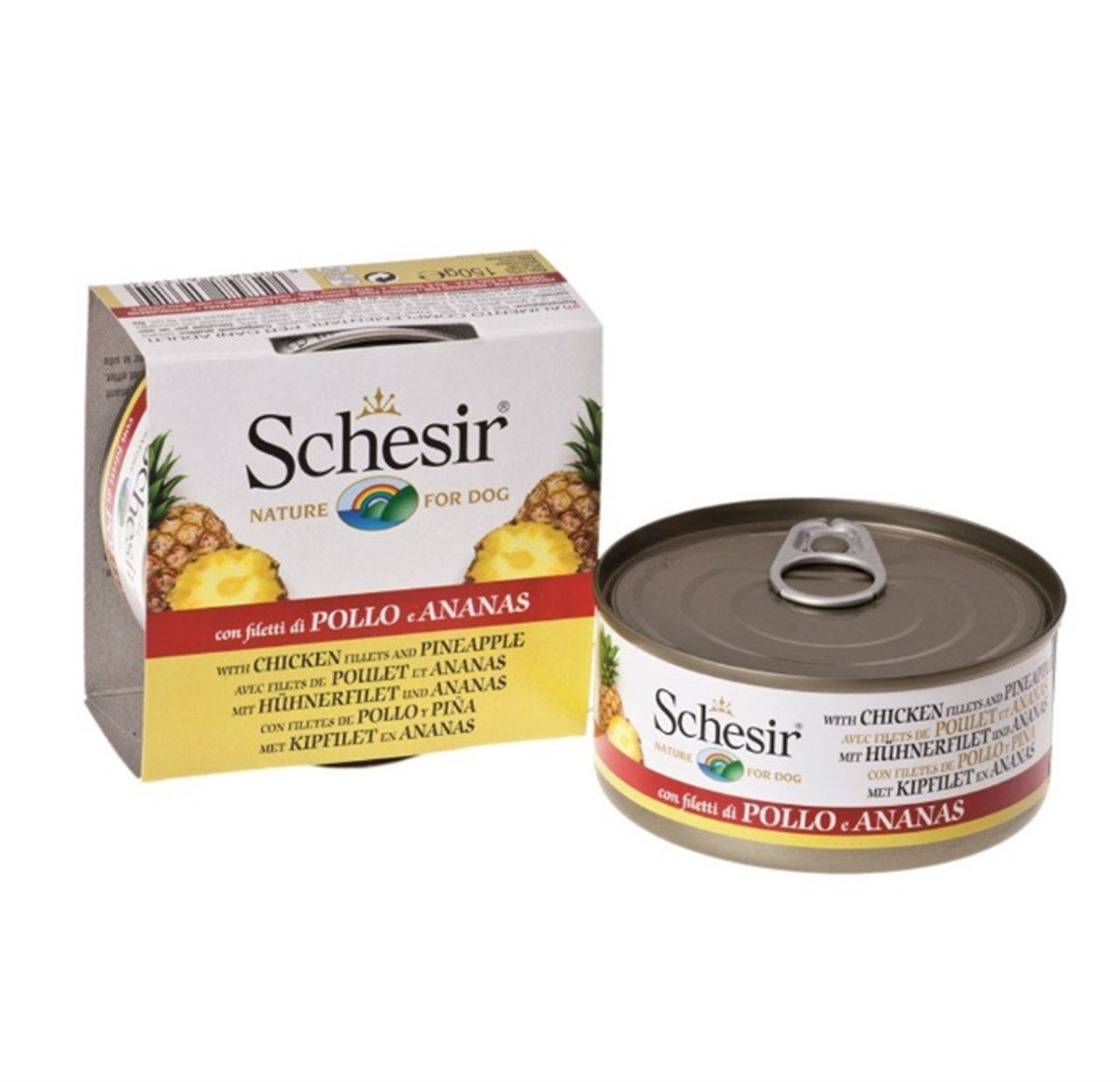 Schesir Tavuklu ve Ananaslı Konserve Yetişkin Köpek Maması 150 G