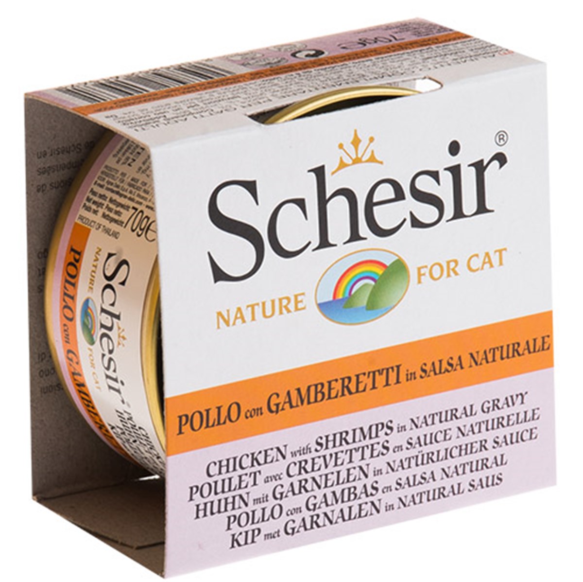 Schesir Tavuklu ve Karidesli Soslu Konserve Yetişkin Kedi Maması 70 G