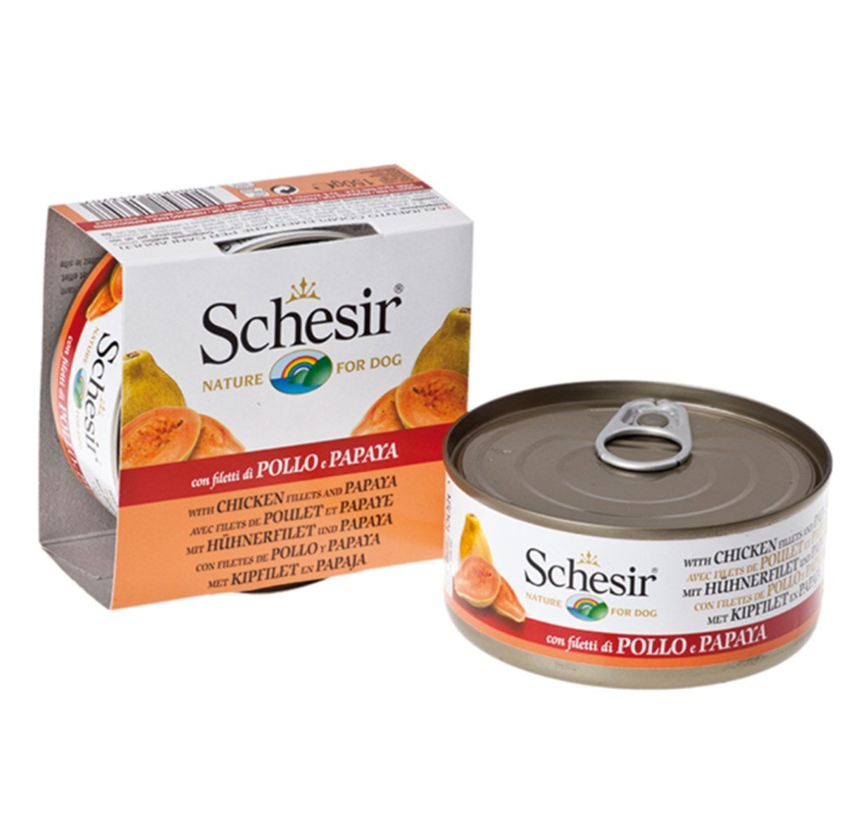 Schesir Tavuklu ve Papayalı Konserve Yetişkin Köpek Maması 150 G