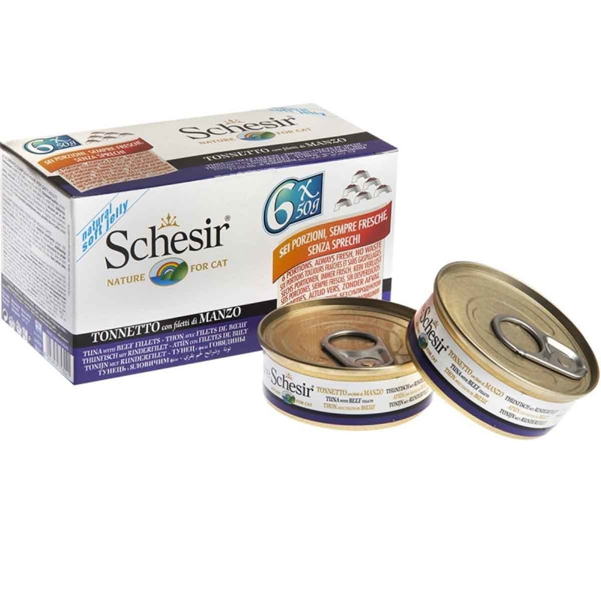 Schesir Ton Balıklı Biftekli Yavru Kedi Konservesi 6 x 50 Gr (6 Al 5 Öde)