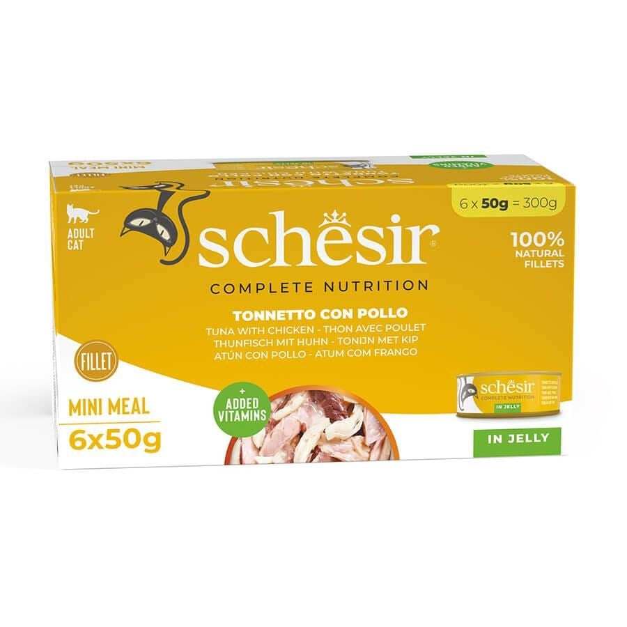 Schesir Ton Balıklı ve Tavuklu Jöleli Kedi Konservesi (6 x 50 Gr) 6 Al 5 Öde