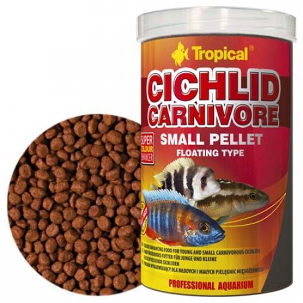 Tropical Cichlid Carnivore Small Pelet Balık Yemi 1000 Ml