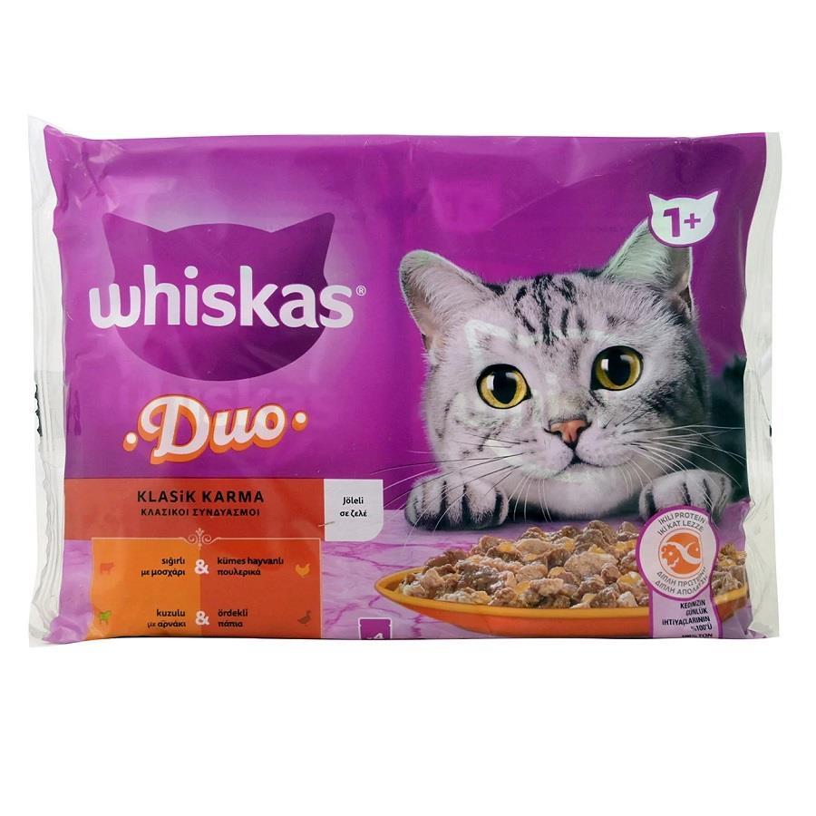 Whiskas Duo Klasik Karma Lezzetler Kedi Yaş Maması (4 x 85 Gr)