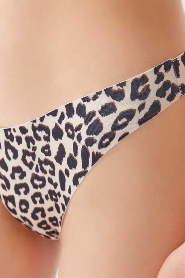 Red&White Flower Patterned Basic Laser Cut Seamless Cheeky Brazilian Cut Women Panty CH6099