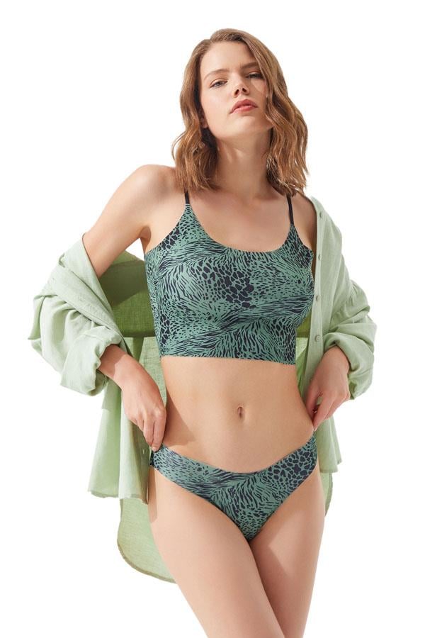 Red & White Flower Patterned Laser Cut Women Crop Top With Adjustable Straps CH1753