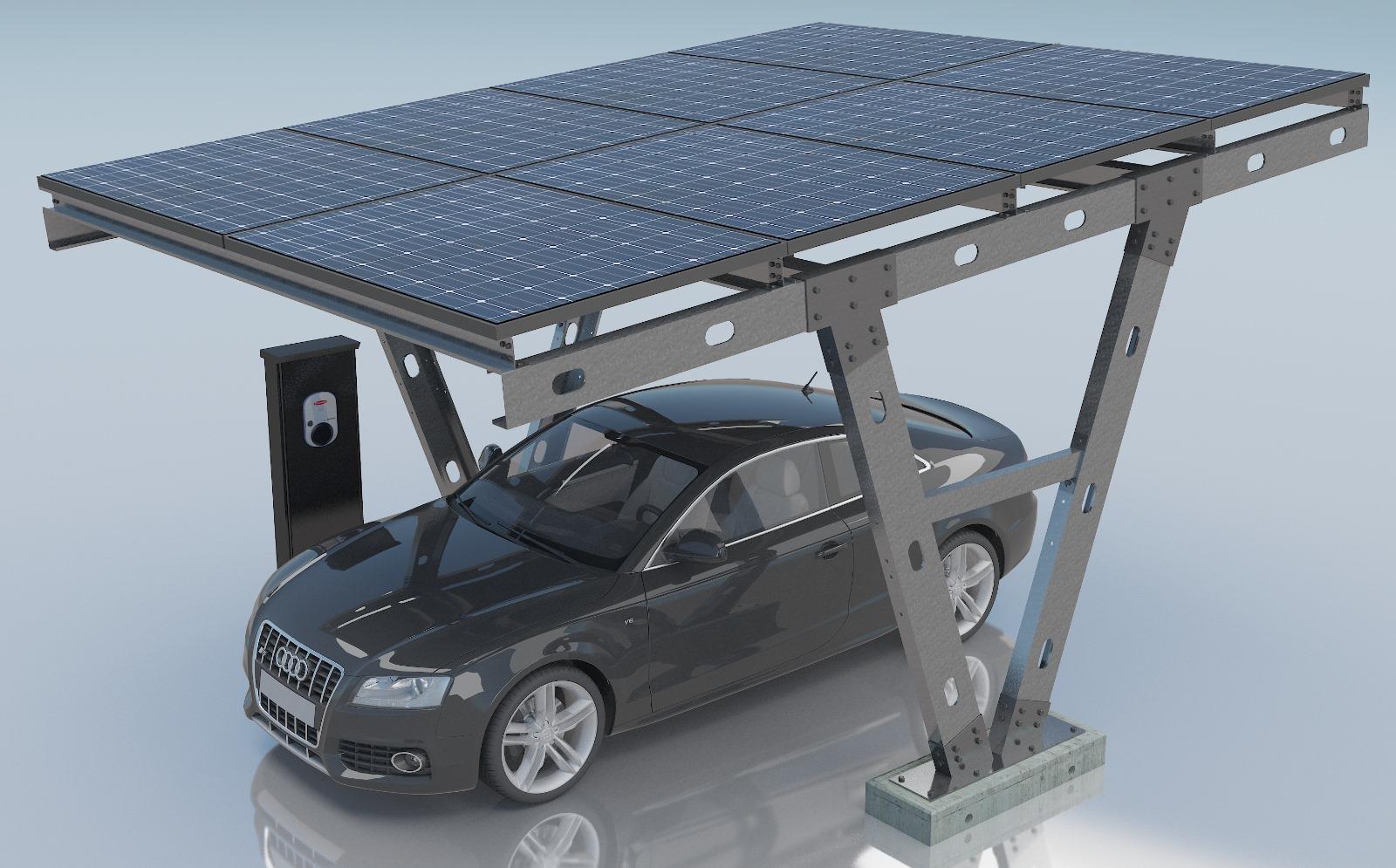 Solar Carport 2 Araçlık Solar Otopark
