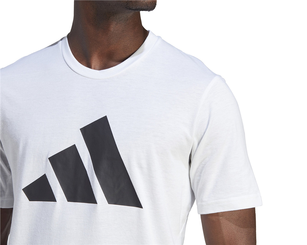 Adidas Training Essentials Feelready Logo Erkek Tişört Beyaz Siyah Renk BEYAZ SİYAH