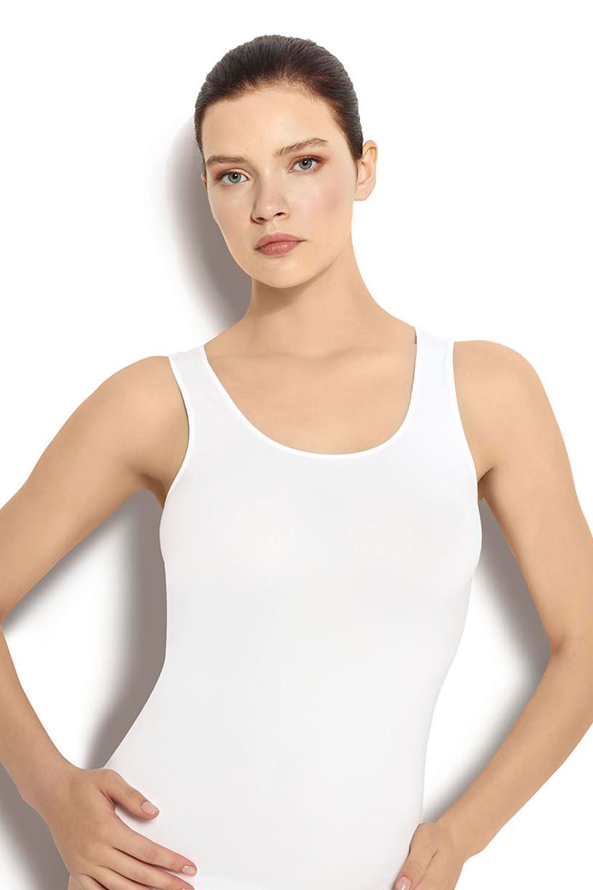 Beyaz  Kalın Askılı Atlet Korse  4524