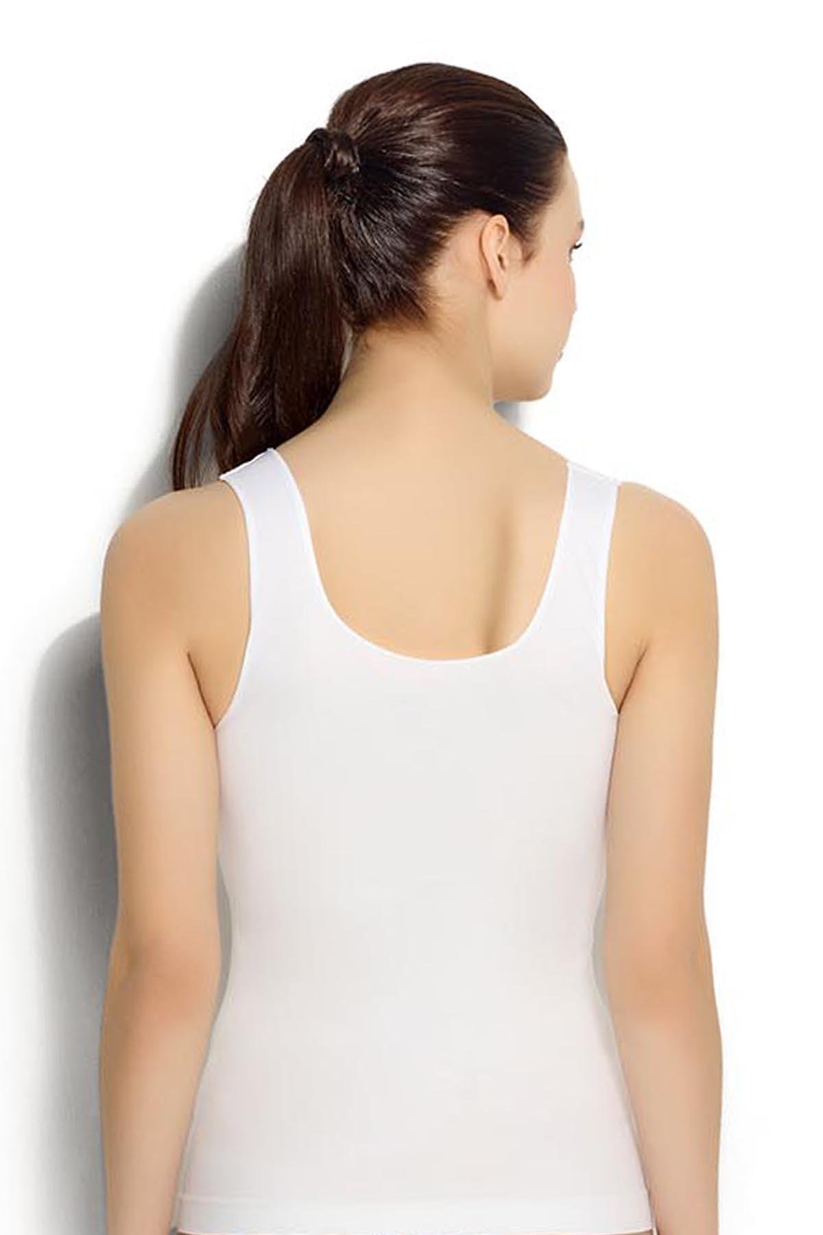 Beyaz  Kalın Askılı Atlet Korse  4524